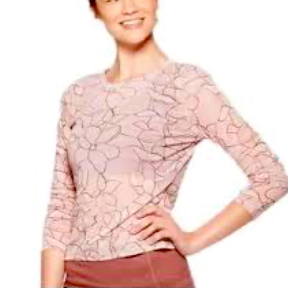 beautiful JoyLab Women’s Longsleeve Printed Shirt. M Rose Taupe Pink.
